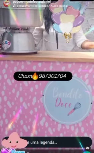 algodão doce, temos barraquinha de algodão doce e pipoca