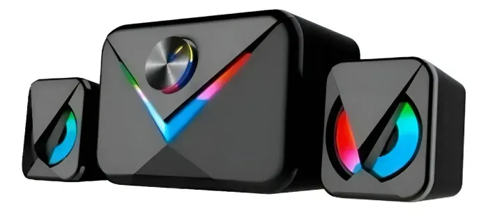 Caixa De Som Gamer Potente Led Subwoofer Pc C Bluetooth 16w Preto