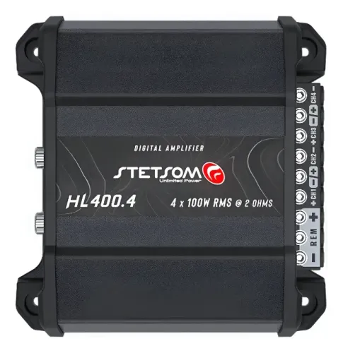 Módulo Amplificador Automotivo Stetsom HL 400.4 4 Canais 400W Preto