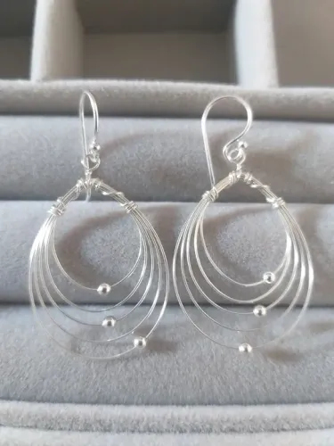 Brincos de prata 925 com design circular