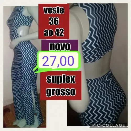 Vestido suplex longo novo