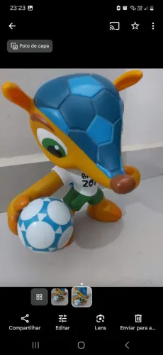 Decoração Vintage Futebol- Boneco original - mod.grande Mascote Fuleco 22cm