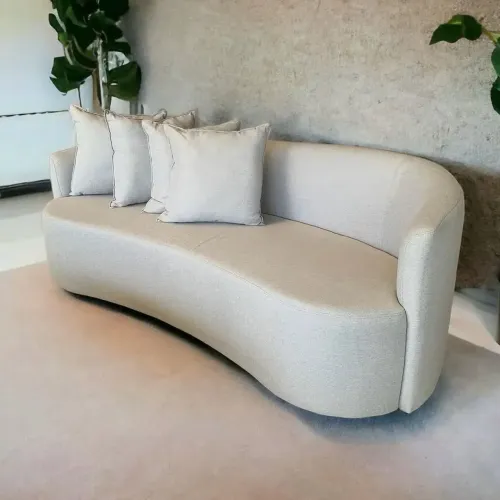 Sofá Curvo Moderno 3 Lugares