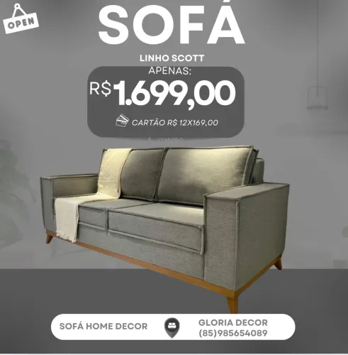 Sofá no linho osiris 