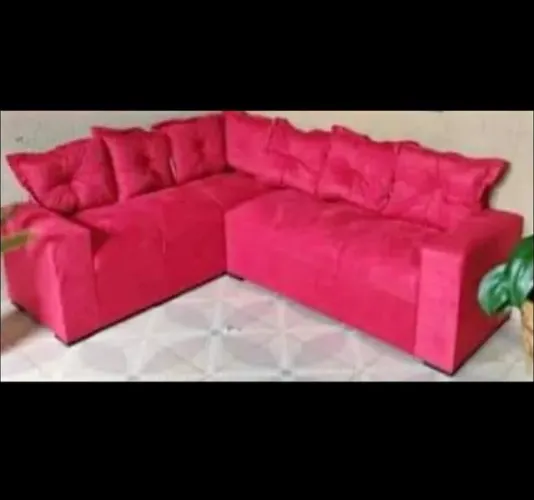 Sofá de Canto 7 Lugares Vermelho
