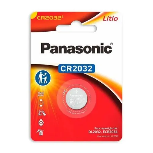 Bateria CR2032 Panasonic para dispositivos eletrônicos 