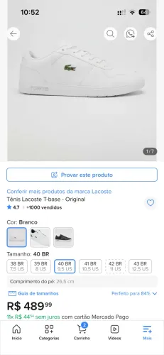 Tênis Lacoste 