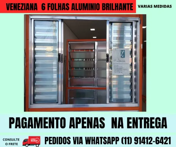 janela Top para quarto código J77 6 folhas aluminio
