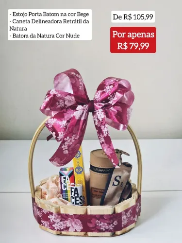 Presente com Porta Batom, Batom e Delineador