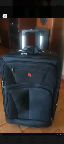 Mala Bagagem Swissgear Expansível Tamanho Média 2 Rodas Original Preto Lisa
