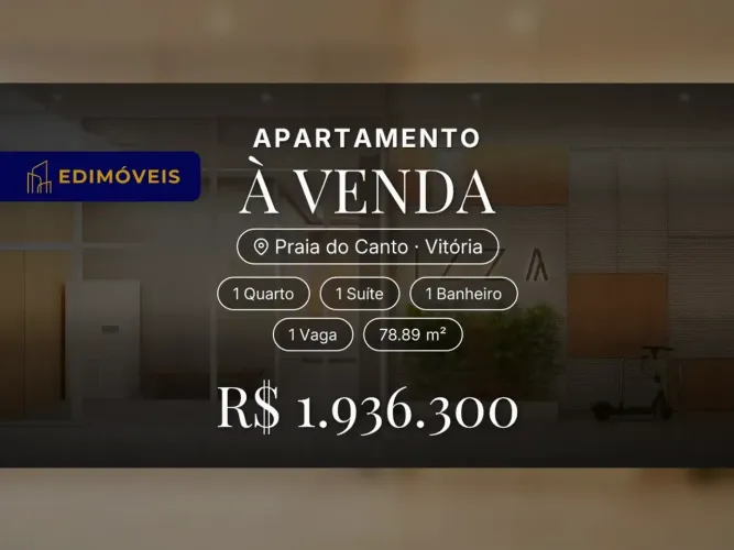 Seu novo lar na Praia do Canto: Apartamento 1 quarto com área externa privativa!