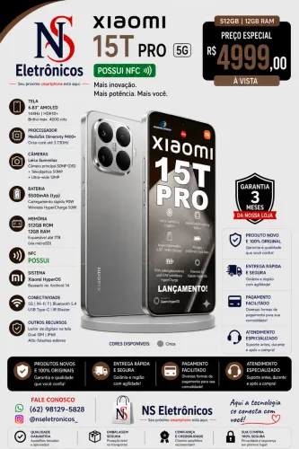 Xiaomi 15T PRO 512+12 Lacrado Entregamos Grátis