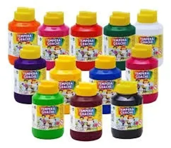Lote de Tintas Guache, Massa Modelar e Slime