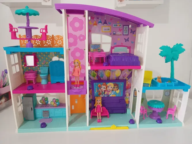 Polly mega casa surpresa 3 andares mattel