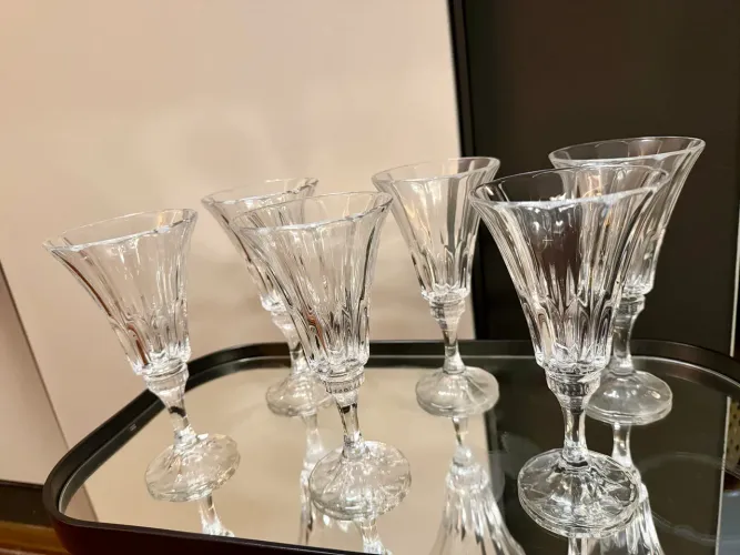 Conjunto 6 Taças de Cristal Lapidado Formato Tulipa - 18,5 cm