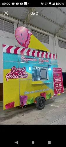 Trailer Food Truk sorvete açaí bebidas gelados Documentado livre p rodar pronto p trabalha
