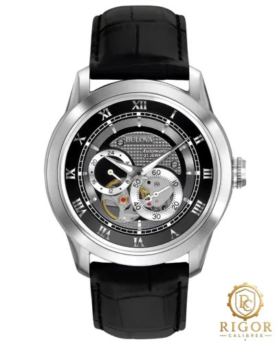 Relógio Masculino Bulova Classic 96A135: Automático, Open Heart, Aço, 43mm