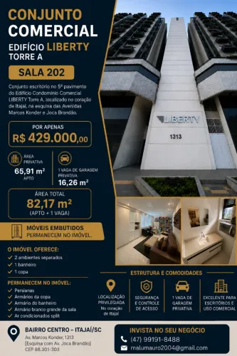 Sala Comercial no Centro de Itajaí