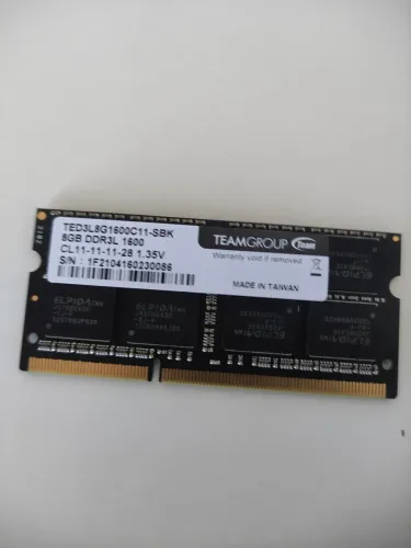 Memória 8 gb ddr3l de notebook 1600 MHz
