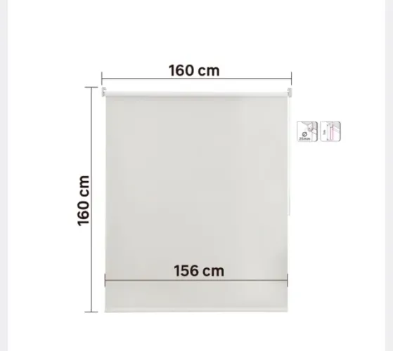 Persiana Rolô Blackout Sooth Poliéster Branca 1,60x1,60m Inspire