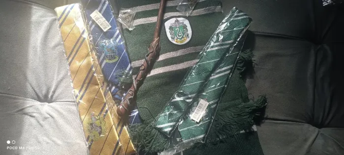 kit harry potter: varinha, cachecol, gravata