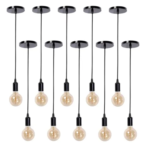 10 luminárias com 5 lâmpadas