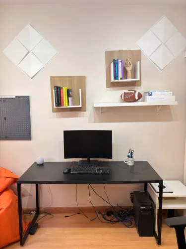 Mesa Escrivaninha Preta Grande para Home Office