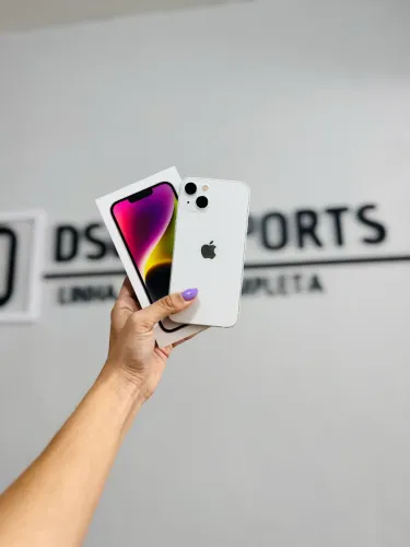 iPhone 14 (128gb) branco seminovo impecável, bateria 100%