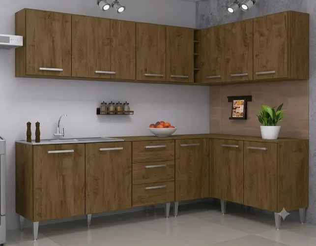 Armário de Cozinha Completo Milena - NOVO NA CAIXA (Entrego)
