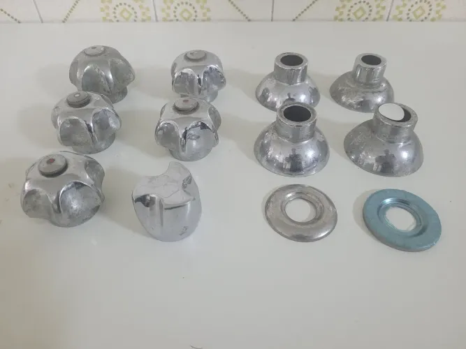 Manoplas para registro de inox anos 80