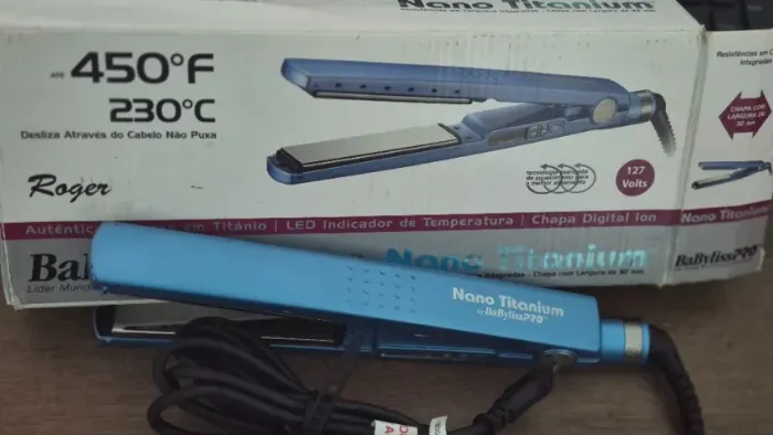BabylissPRO 2091 Prancha Nano Titanium By Roger Profissional 450°F