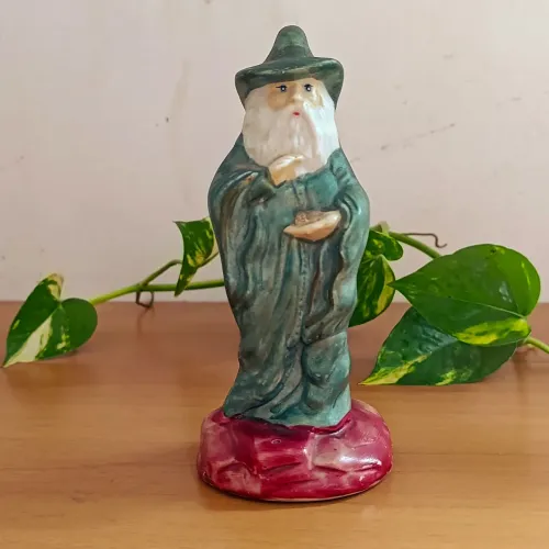 Mago Sábio Ancião Estatueta - Pode ser usado pra RPG Jogos - tipo Gandalf Dumbledore 17cm
