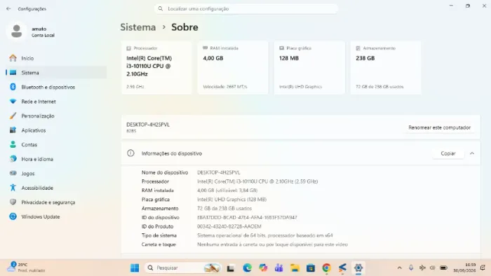Vendo notebook Lenovo em perfeito estado com carregador original