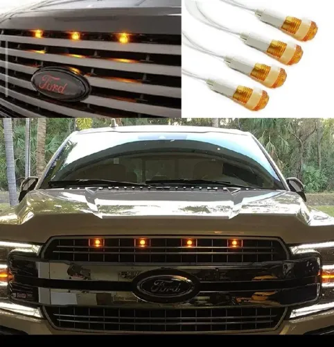Kit 4 LEDS 12v para grade de caminhonetes e carros