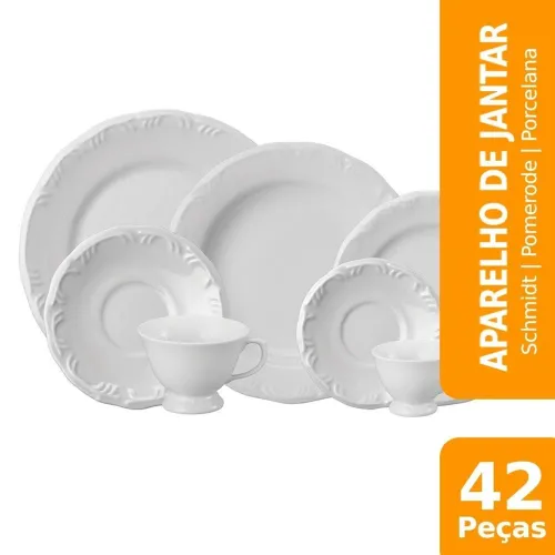 Aparelho de Jantar 42 Peças Porcelana Schmidt LACRADO