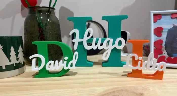 Letreiro 3D Personalizado - Inicial do nome + Nome