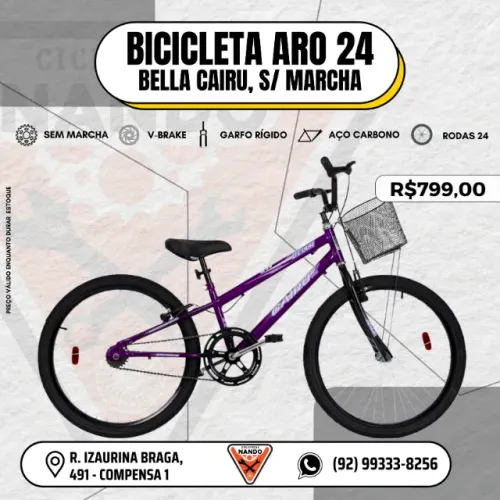 BICICLETA INFANTIL ARO 24 FEMININA