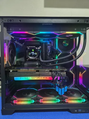 Pc Gamer Core i5-14600KF, 32GB DDR5, Fonte 750w, RTX 3070 8GB, NVME 1TB, WC GAMEMAX LCD