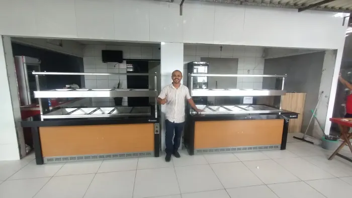 BUFFET SELF SERVICE CONJUGADO TÉRMICO/REFRIGERADO 2 METROS LINHA VITRA GELOPAR
