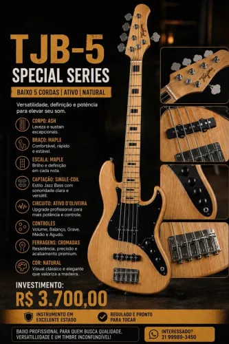 Oportunidade! Contra baixo jazz bass circuito D oliveira Ativo.