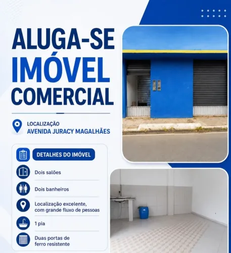 ALUGO EXCELENTE PONTO COMERCIAL - LOCALIZAÇÃO Avenida Juracy Magalhães!<br>