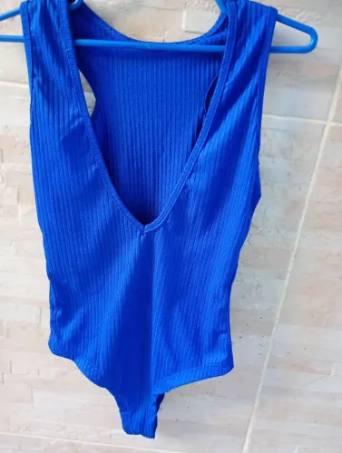 Body Canelado Azul Royal - Novo/Semi-novo - tamanho M<br>