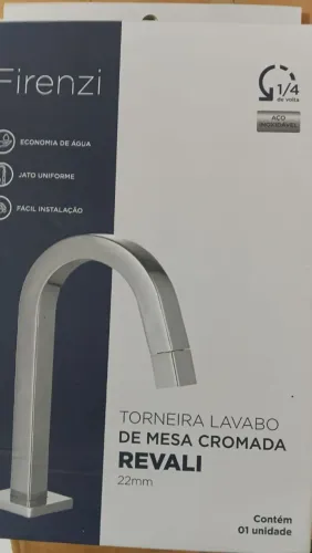 Vendo cuba de apoio quadrada Chiara(firenzi) + torneira cromada (firenzi)banheiro