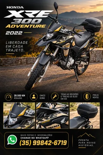 HONDA XRE 300 ADVENTURE 2022 - ÚNICO DONO - R$ 34.000