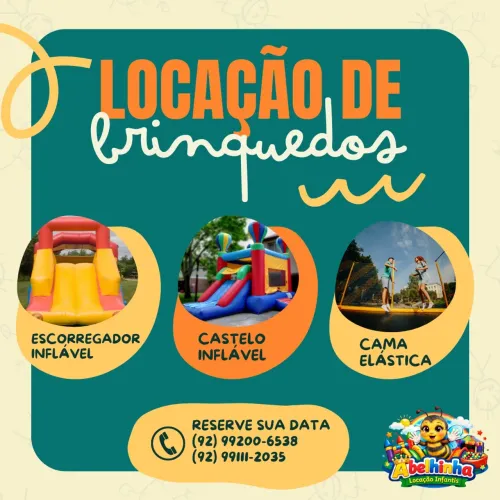Aluguel de Jogo de Mesa; Brinquedos Infláveis; Cama Elástica; Louças Branca de 1ª linha 
