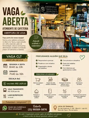 VAGAS ABERTAS - THE BREAK | BARRA DA TIJUCA