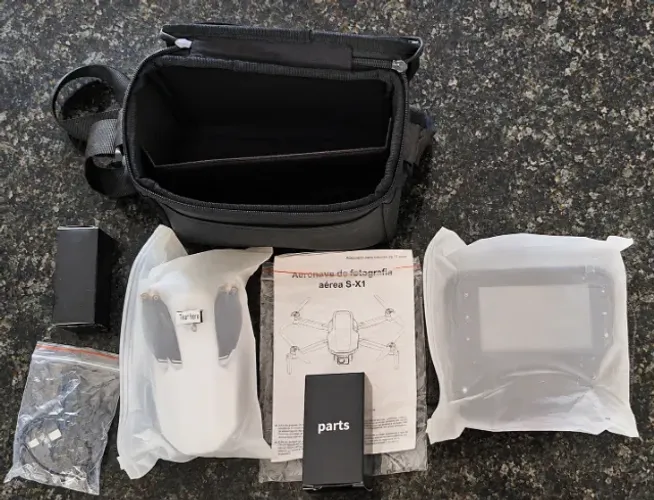 ? DRONE S-X1 4K GPS + GIMBAL 3 EIXOS | CONTROLE COM TELA 1 Bateria