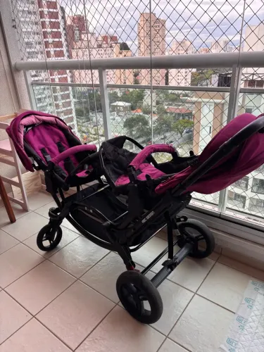 Carrinho gêmeos ABC design Zoom + bebê conforto