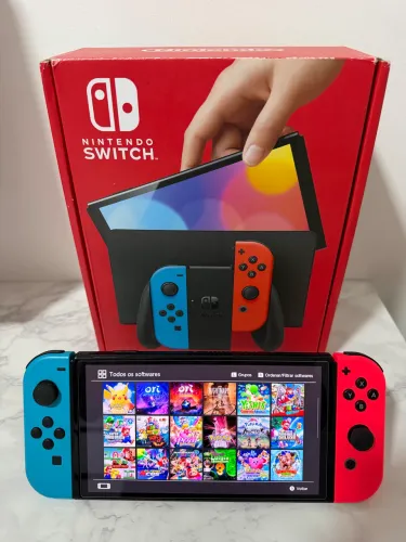 Nintendo Switch Oled com 256Gb - Desbloqueado