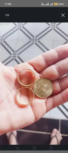 Argola de ouro 18kl com defesa 400 levar logo. Ouro com defesa ok